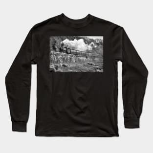 LNER B1 Mayflower - Black and White Long Sleeve T-Shirt